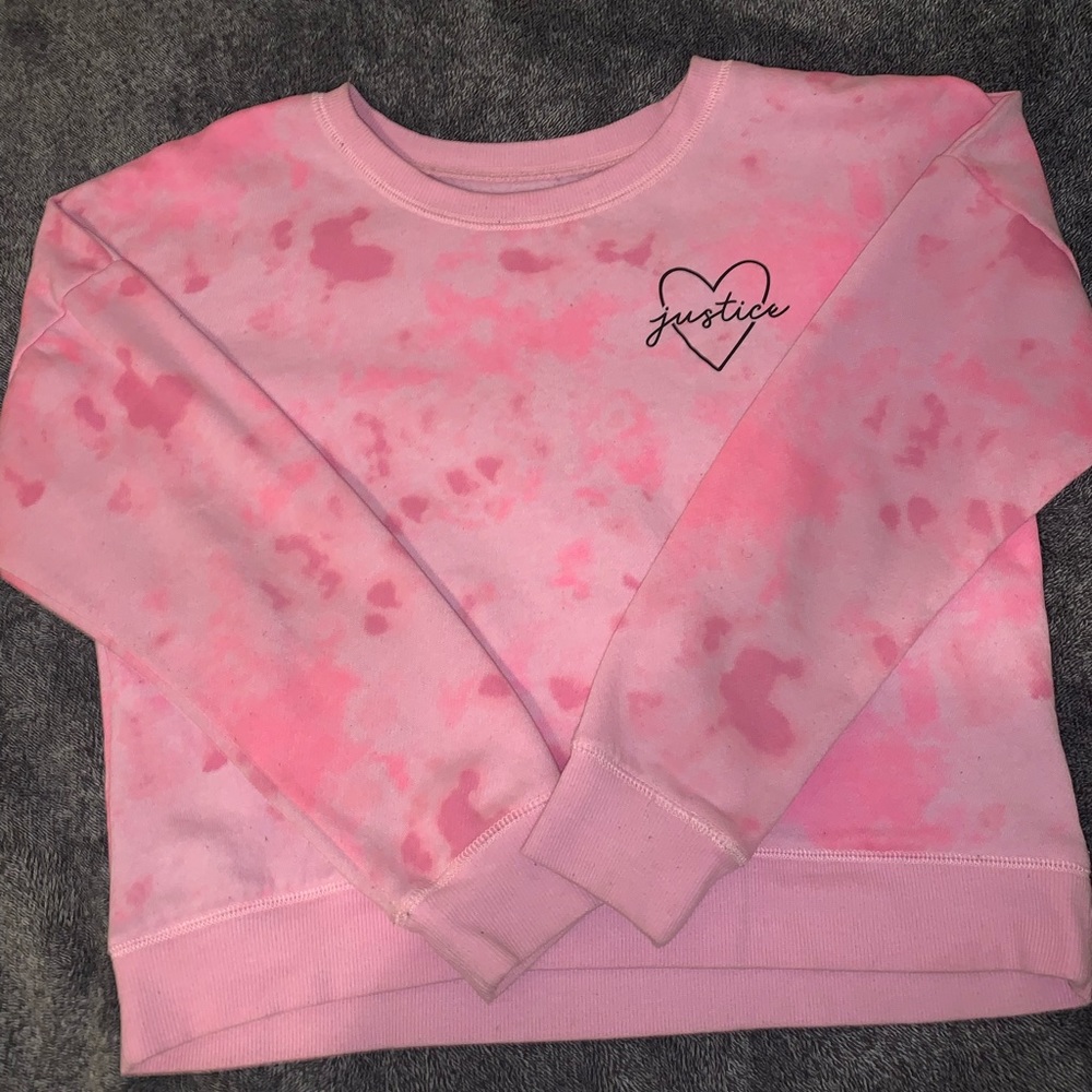 Pink tie-dye justice sweater